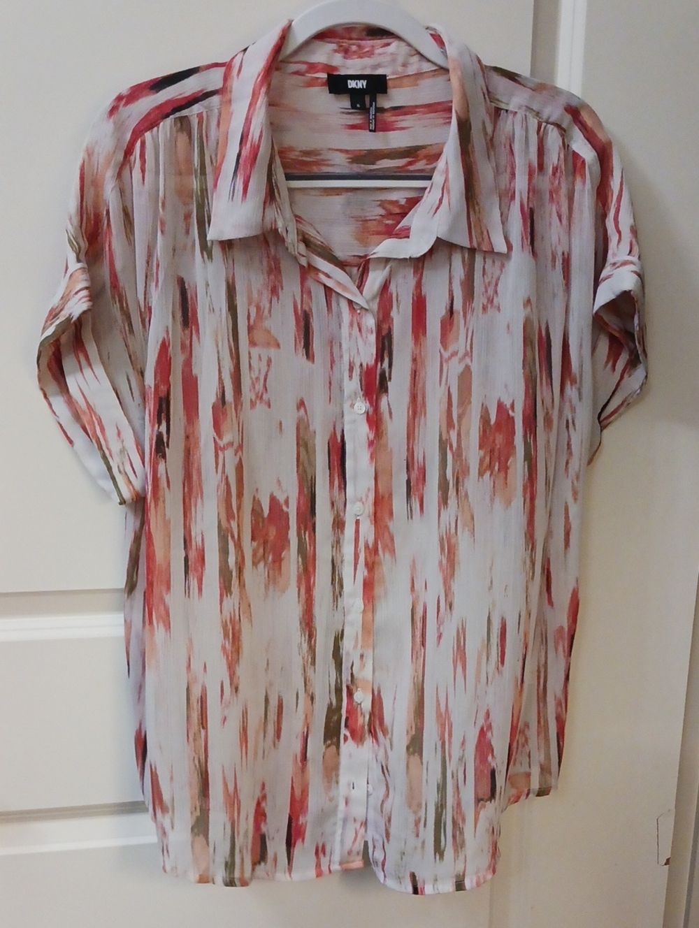 Dkny Women's Multicolor Abstract Stripe Button-Up Shirt